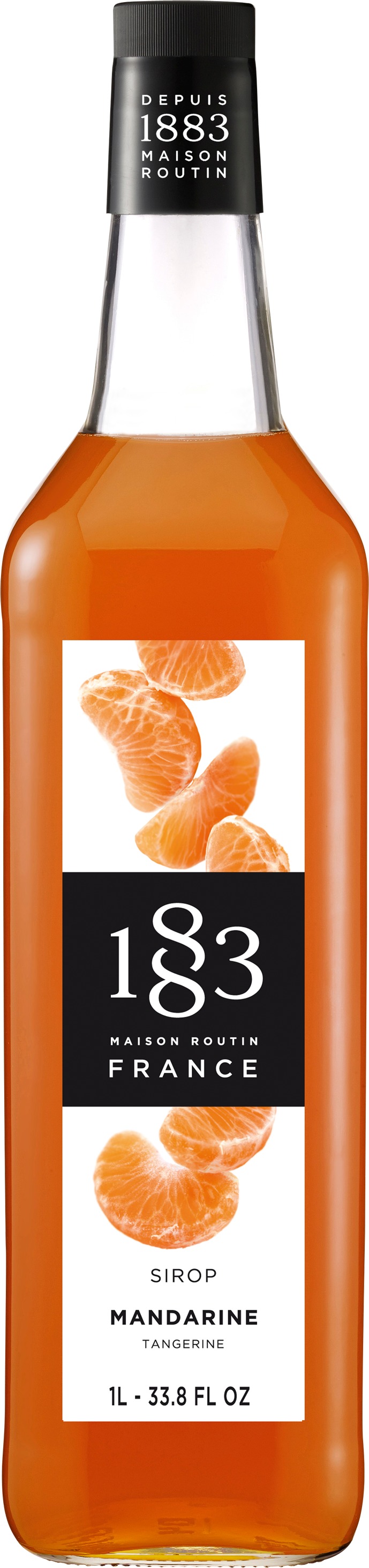 Tangerine Syrup GLASS 1L Bottle Gourmet Syrups 1883 Maison Routin